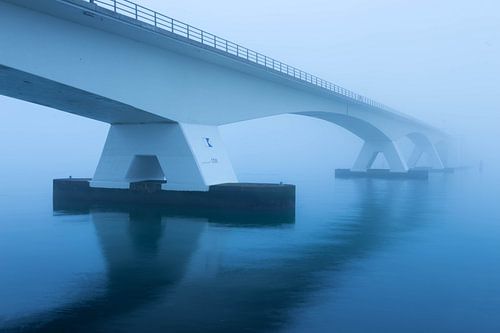 Zeeland bridge in the mist