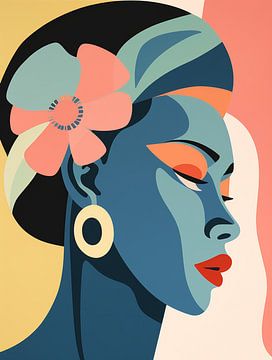 African Woman with Flower by Caroline Guerain