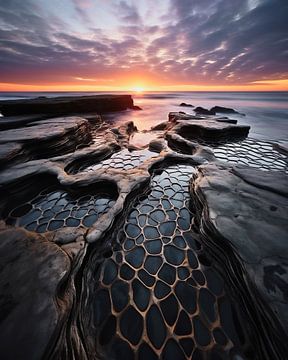 Vormen van natuur aan zee van fernlichtsicht