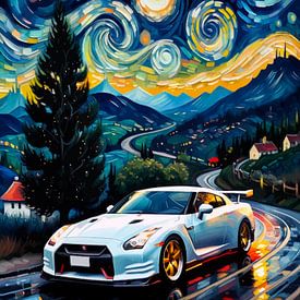 De Nissan GT-R R35 - Sterrennacht editie 2 van MIROKKU