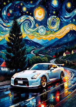 De Nissan GT-R R35 - Sterrennacht editie 2 van MIROKKU