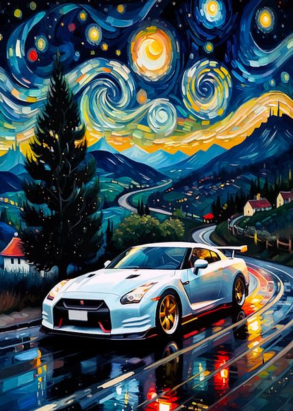 De Nissan GT-R R35 - Sterrennacht editie 2 van MIROKKU
