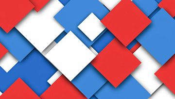 Carrés rouges, blancs et bleus sur Kees van den Burg