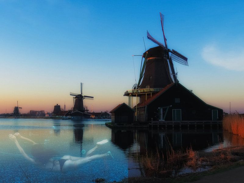 Kinderdijk Nachtschwimmen von Truckpowerr