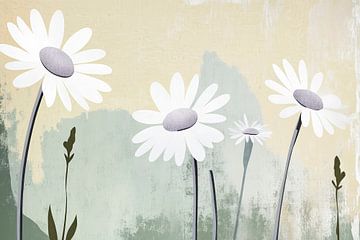 Delicate weidebloemen in pastelstijl van Poster Art Shop