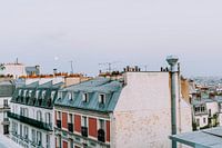 Sunset over the roofs of Montmartre, Paris