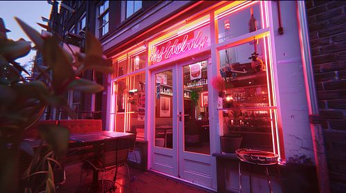 synthwave ambrotype poster Amsterdam