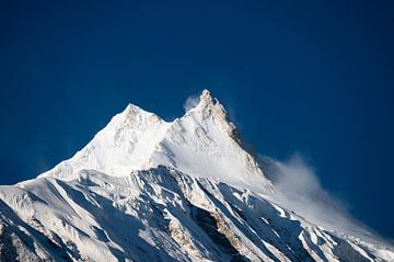 Close-up van de berg Manaslu I, Nepal van Mirjam Dolstra