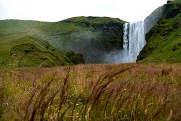 De  Skogafoss waterval in IJsland van Geerke Burgers