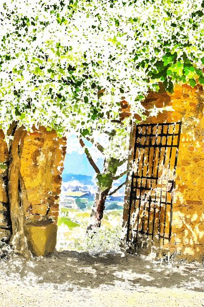'Das Tor zur Toskana' - San Gimignano - Italien - Digitale Kunst von VenVision Art