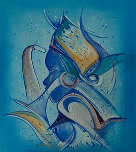 Vrouw in blauw