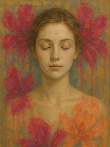 Fleurs jumelles Sérénité sur coretan tangan