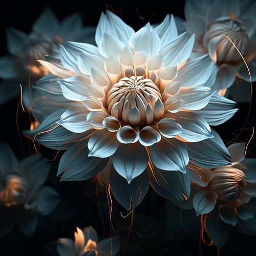 Beautiful white flower with a lovely sun glow