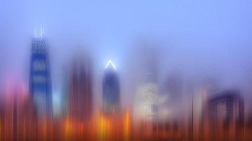 Blurred skyscrapers
