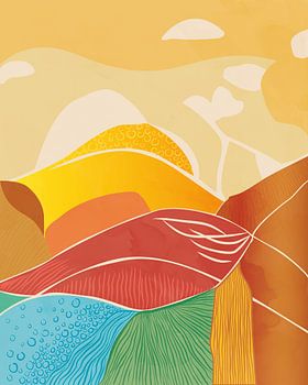 Abstrakte Landschaft mit einem Bach