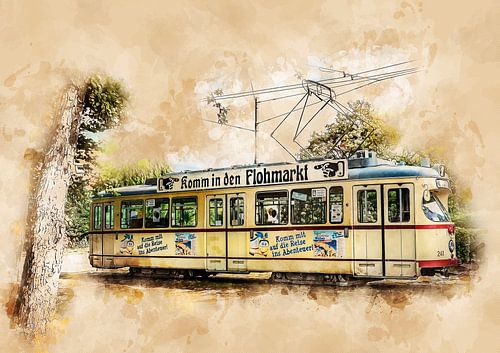 Historic tram in Kiel