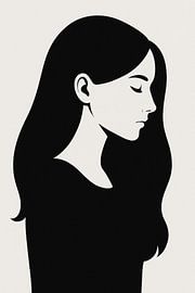 Ätherische Stille - Minimalistische Schwarz-Weiß-Silhouette von RavenC Store