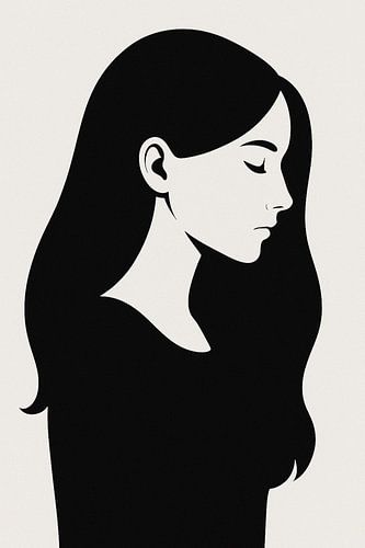 Ethereal Silence – Minimalist Black & White Silhouette