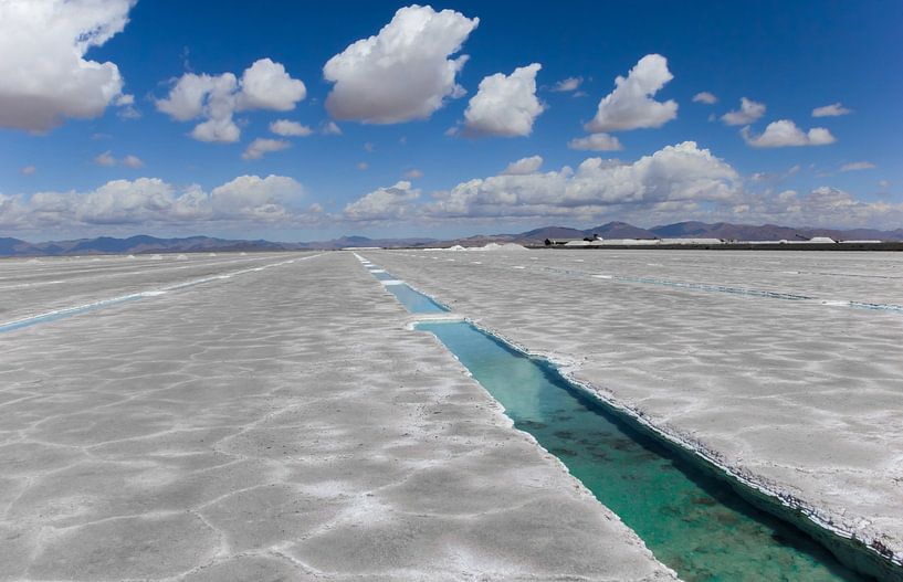 Salinas Grandes salt flat the Andes mountains in Argentina by Marc Venema