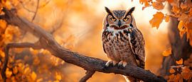 Chouette dans la lumière d'automne sur Poster Art Shop