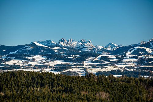 Uitzicht over de Allgäu naar de Tannheimer Alpen