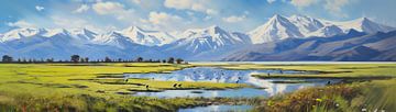 Vues du Kirghizstan sur Peinture Abstraite