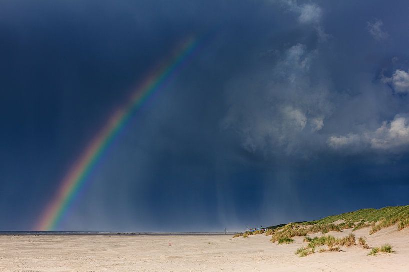 Rainbow over Terschelling beach by Jurjen Veerman