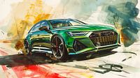 Groene Audi RS6 van PixelPrestige thumbnail