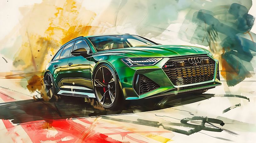 Groene Audi RS6 van PixelPrestige