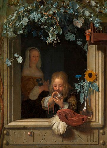 Bubble-blowing boy, Frans van Mieris (I)
