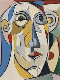 Picasso'S Head Style Abstract by TOAN TRAN