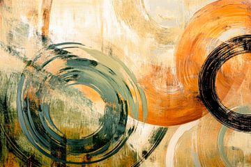 Abstract circles in soft colours by Poster Art Shop