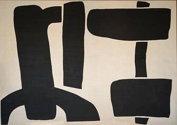 Minimalisme Abstract - Wabi Sabi - Zwart Wit 04