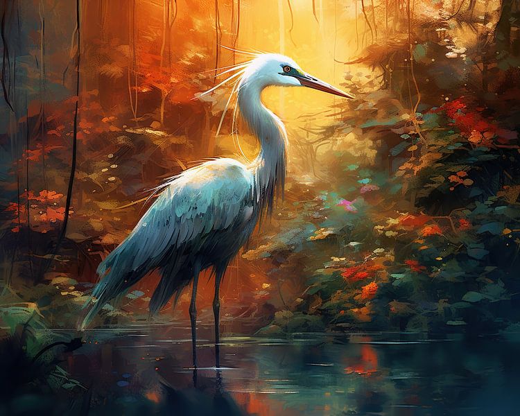 Majestätischer Kranich von Blickfänger Gemälde