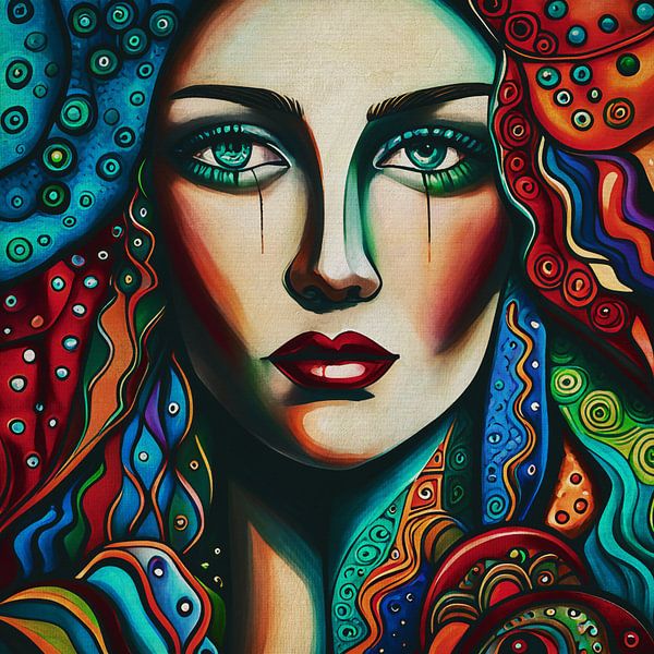 The woman with black tears by Jan Keteleer (JanKé): A Journey Beyond the Canvas