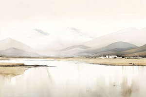 Beige Malerei Serenity's Glow |Natural Tranquillity