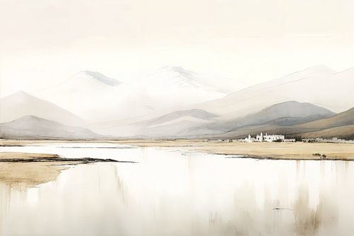 Beige Malerei Serenity's Glow |Natural Tranquillity
