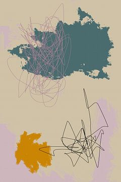 Moderne abstrakte Kunst. Formen und Linien in leuchtenden Farben nein. 3 von Dina Dankers