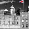 London Tower Hill in Red and Blue,  Black and White,  van Mark de Weger