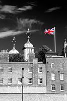 London Tower Hill in Red and Blue, Black and White, 