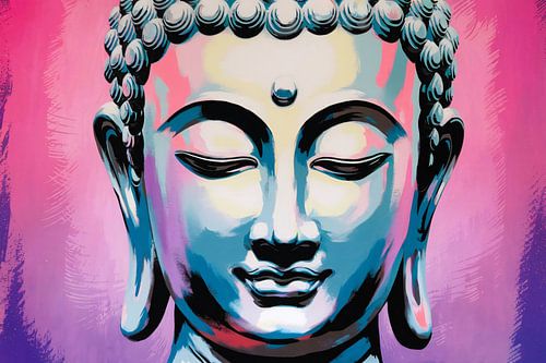 Boeddha gezicht in Pop Art stijl