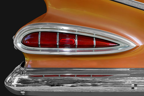 Achterlicht van een Chevrolet Impala uit 1959