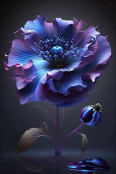 Fleur bleue mauve sur haroulita