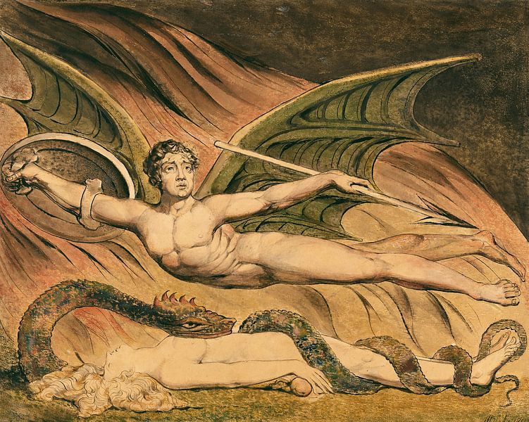 William Blake. Satan cheers over Eve by 1000 Schilderijen