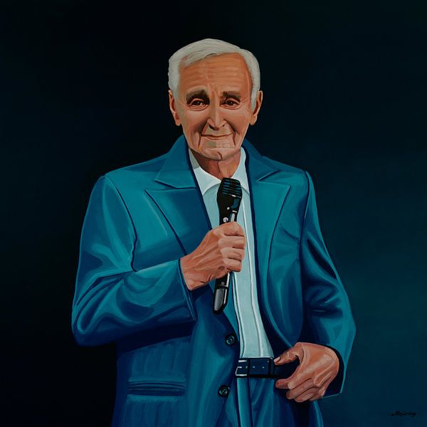 Charles Aznavour Painting van Paul Meijering