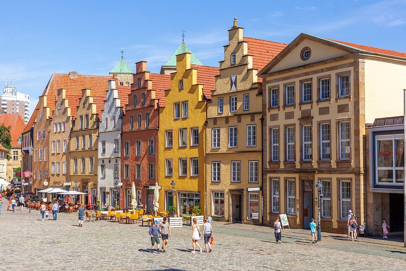 Historic gabled houses at the market place, Osnabrück, Lower Saxony, Osnabrück, Germany, Europe by Torsten Krüger