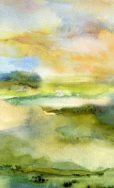 Landschaft ohne Baum - Landschap zonder boom von Claudia Gründler