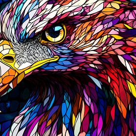 Colourful abstract eagle portrait by Imperial Art House