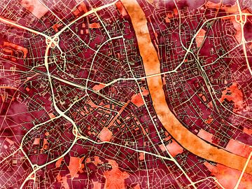 Karte von Bonn im stil 'Amber Autumn' von Maporia
