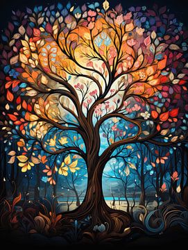 Danse des feuilles : Harmonie d'automne sur Eva Lee